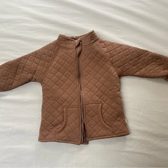 Makemake Organics Quilted Brown Kids Jacket - Picture 1 of 3